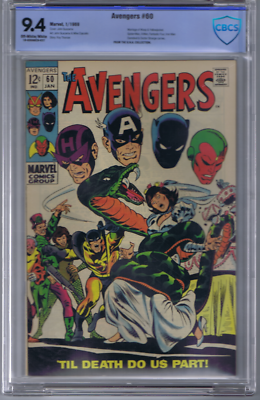 Avengers # 60 Marvel 1969 CBCS 9.4 (NEAR MINT) Marriage of Wasp