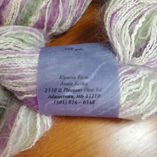 Kiparoo Farm Yarn Hand Painted & Dyed 2 Skeins Artisan Goat Mohair & Rayon Rare - Picture 3 of 3