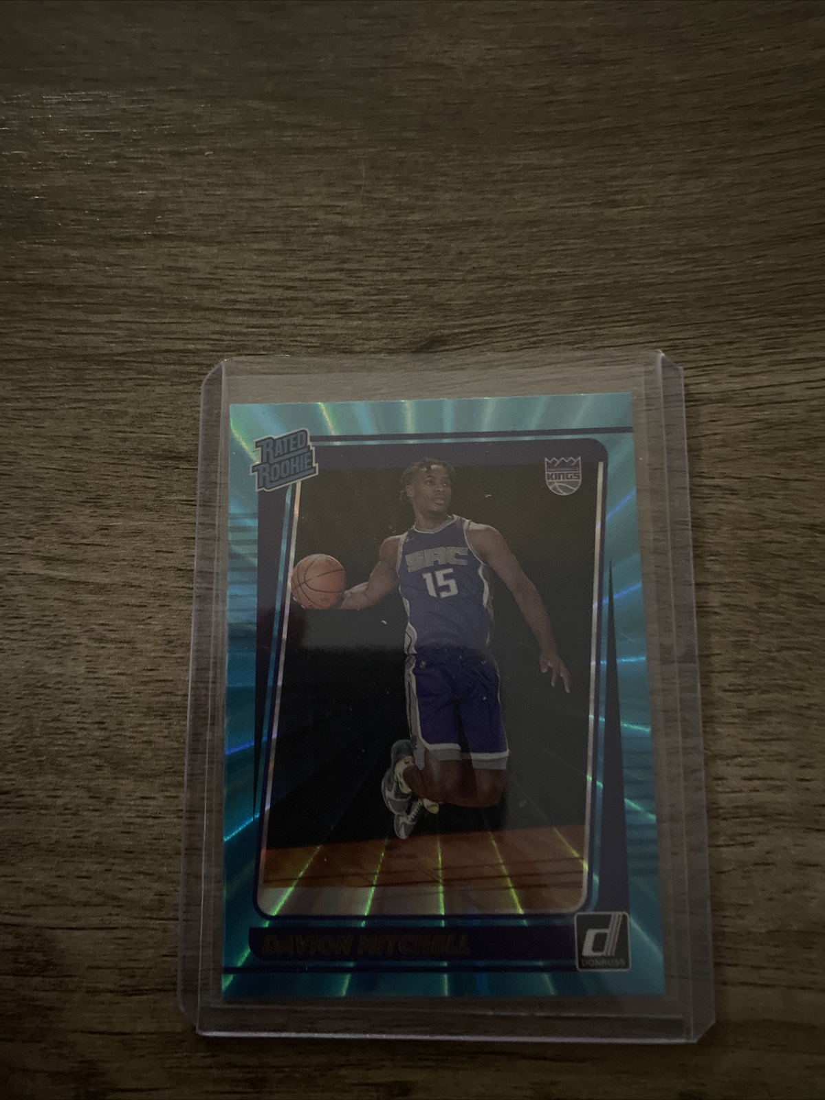 2021-22 Panini Donruss #205 Davion Mitchell Teal Laser Rated Rookie