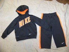 Toddler Nike Hoodie Athletic Suit - Size 24 Months - Dark Gray  Bright Orange