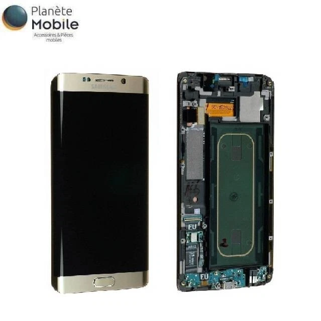 Original Ecran LCD Complet Or Sur Châssis Pour Samsung Galaxy S6 edge + G928F - Photo 1/1
