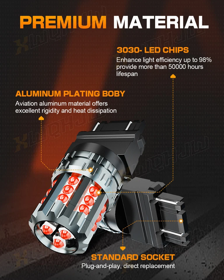 3157 LED rojo luz trasera de freno/bombillas de estacionamiento para Lincoln Navigator 1998-2014 Foto 2 de 4