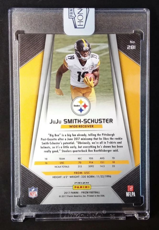 JuJu Smith Schuster 2018 Panini Honors PRIZM Buyback RC autógrafo automático #'D 9/10  Foto 2 de 4