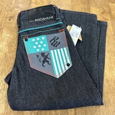 Rocawear Boys Blue Jeans Size 4 Adjustable Waist Straight Leg Original Fit Denim