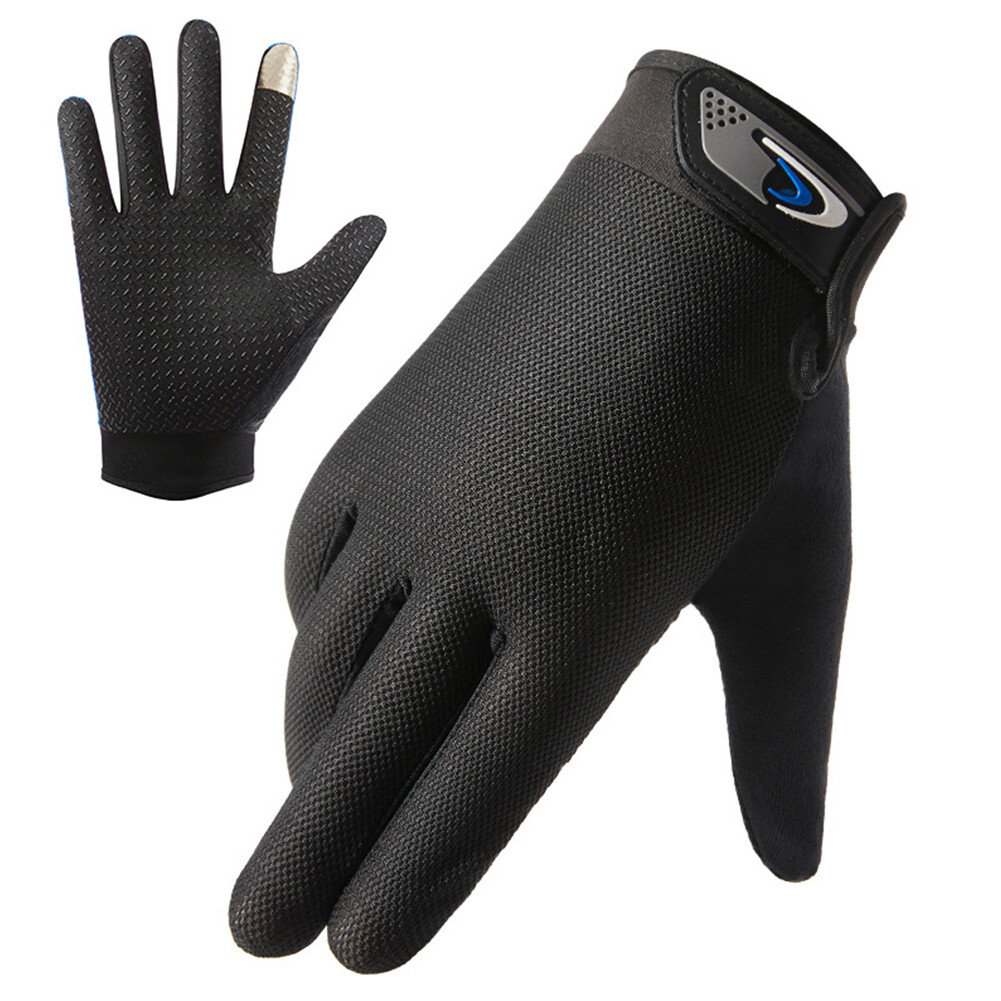 Full Finger Men Gloves Touch Screen Mesh Sports Cycling Hand Gloves