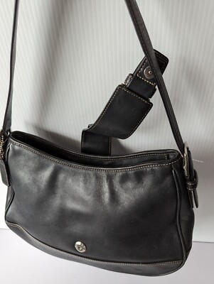 【希少レア】 Coach コーチ モノグラム バッグ Hampton Soho Coach Hamptons SOHO Black Leather Large Shoulder Bag #M0951 F13732
