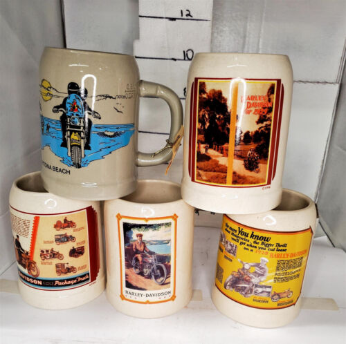 Harley-Davidson Vintage Motorcycle Ceramic Coffee Mug cup - Silver - Afbeelding 1 van 11