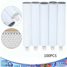 100pcs Portable 100ml Aluminum Empty Toothpaste Tubes With Needle Cap White
