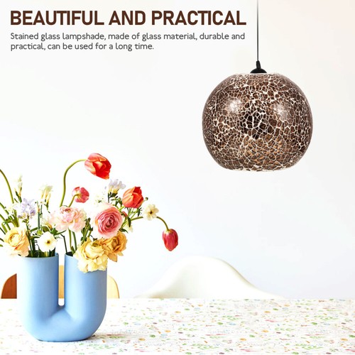 Small Lampshade Wall Light Shade E26/E27 Mosaic Glass Globe Desk Lamp Lampshade - Picture 12 of 12