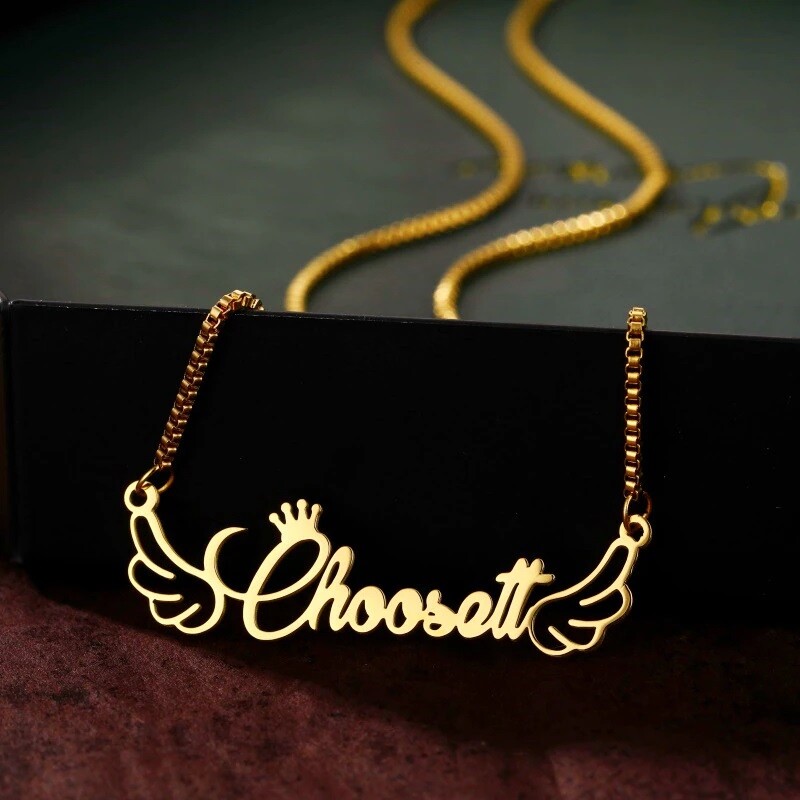 Stainless Steel Personalized Name Necklace Customized Nameplate Chain Jewelry