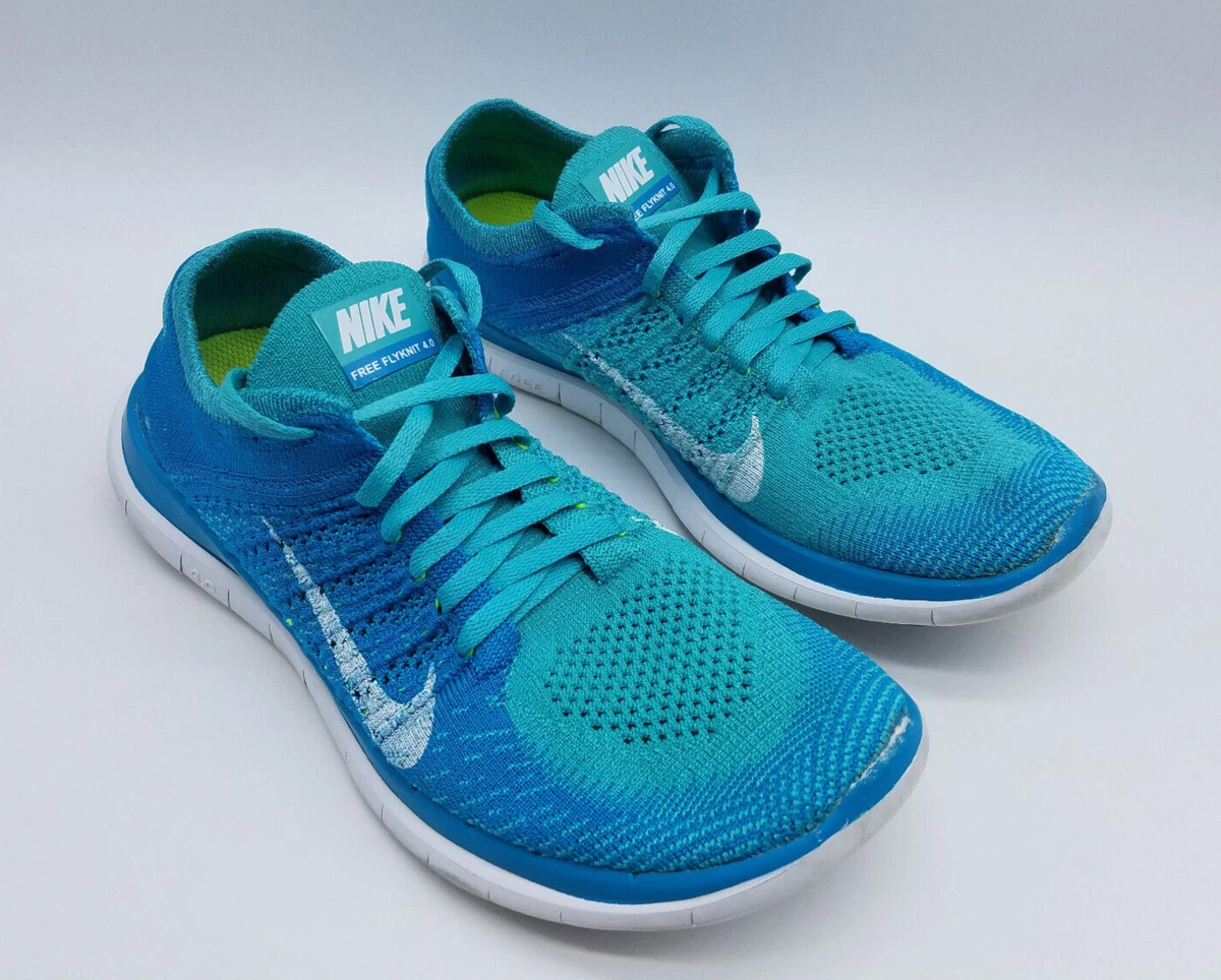 jurado aprendiz cartel Nike Free 4.0 Flyknit Women&#039;s Running Shoes Size 8 Blue Turquoise |  eBay