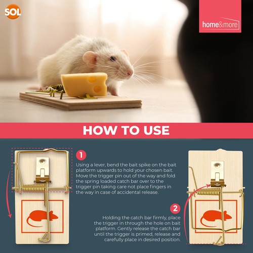 2 Wooden Mouse Traps Traditional Mice Rodent Pest Control Trap Reusable Durable - Picture 4 of 58