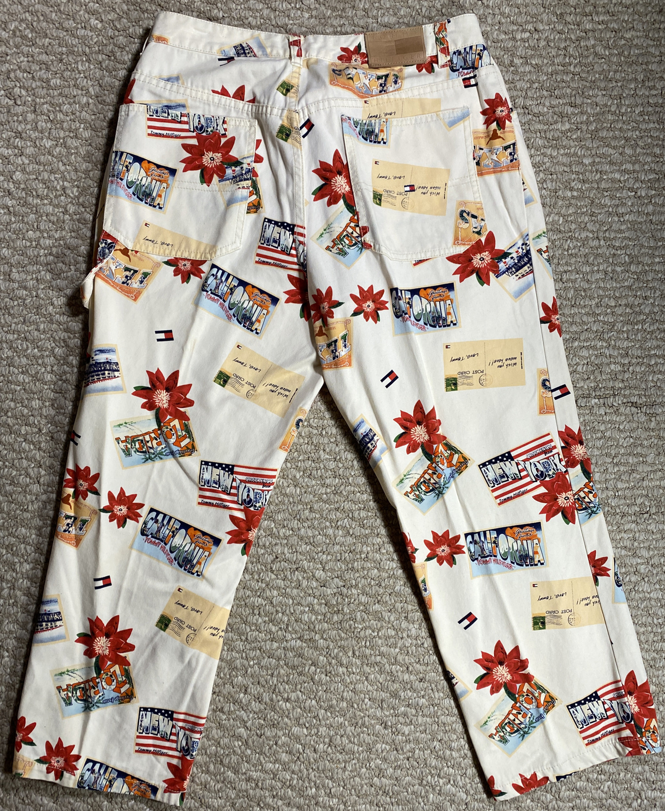 Rare Vintage 2002 Tommy Hilfiger Womens Jeans Postcard Travel Capri Pants 12 image 6