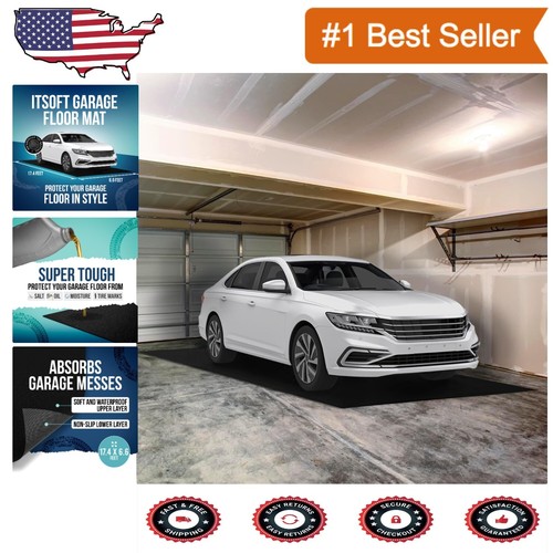 Customizable & Washable Garage Floor Mat 17.4x6.6ft - Protects Against Oil Drips