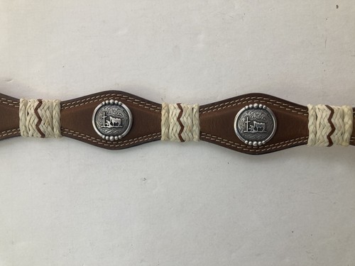 NUOVA cintura western cowboy cromata vera pelle conchiglie vita cinch taglia 42 nuova con etichette - Foto 6 di 21