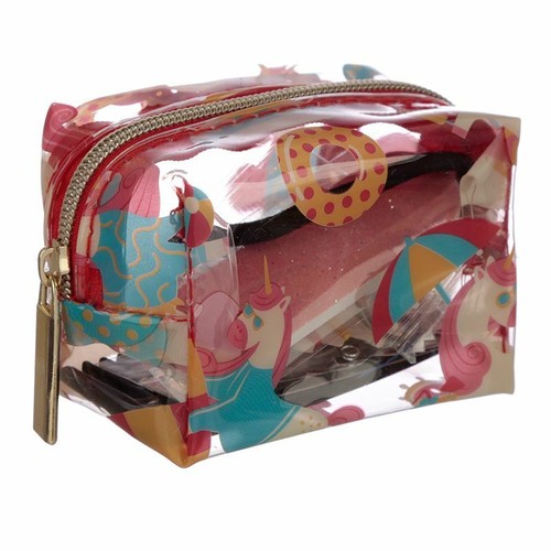 KIT DI BELLEZZA DA VIAGGIO UNICORNO TROPICALE KIT TASCABILE DA BORSETTA - Picture 3 of 4
