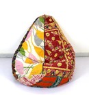 One Of A Kind Handmade Cotton Floral Vintage Kantha Bohemian Ottoman Bean Bag