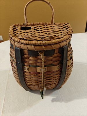 Decorative Fish Basket, Trappers Style, Handmade, With Straps