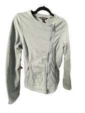Athleta Light Greenish Blue Moto Jacket Full Zip Zipper Textured Details Size S