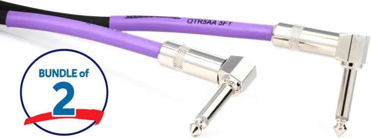 Pro Co EGLL-5 Excellines Right Angle to Right Angle Instrument Cable 2-Pack - 5590₽