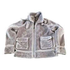 Next Ladies Grey Faux Fur Biker Jacket High Neck Size 16 Winter Coat