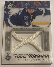  2015 SP Game-Used Tyler Johnson Stanley Cup Net Cord Tampa Bay Lightning NHL 