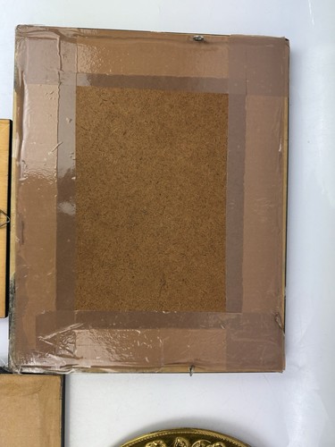Vintage Frames & Prints With Brass Wall Plate And Wood Etching Frames Bundle X4 - Picture 9 of 9