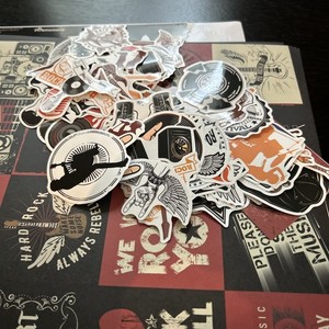 Lot of Rock & Roll Scrapbook paper & Sticker- Many Items- & 2 boxes adhesive dot