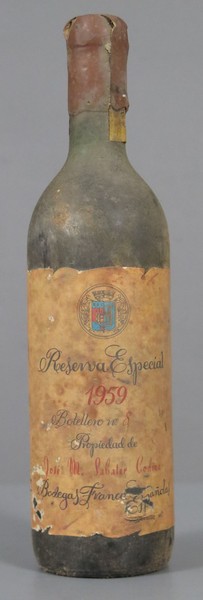 BOTELLA. VINO. Bodegas Franco Españolas. 1959 RESERVA ESPECIAL   
