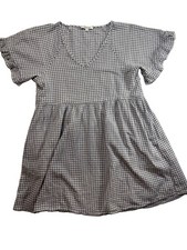 Madewell Ruffle-Sleeve Babydoll Dress in Seersucker Gingham Medium