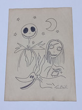 TIM BURTON Drawing on paper (Handmade) signed and stamped mixed media.