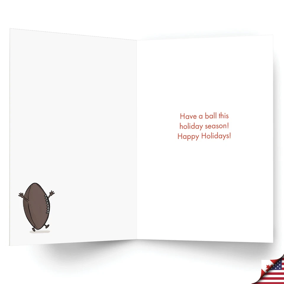 1 Divertida Tarjeta de Papel de Navidad con Sobre - Felices Fiestas Fútbol Atención Foto 2 de 4