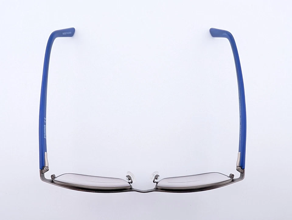 Gafas Puma, solo monturas, PE00270C0S 001, 56-18-140, metal, Gunmetal/azul Foto 3 de 4