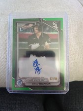2024 Bowman Chrome Prospects Rikuu Nishida Autograph Green Refractor /99 (RC)
