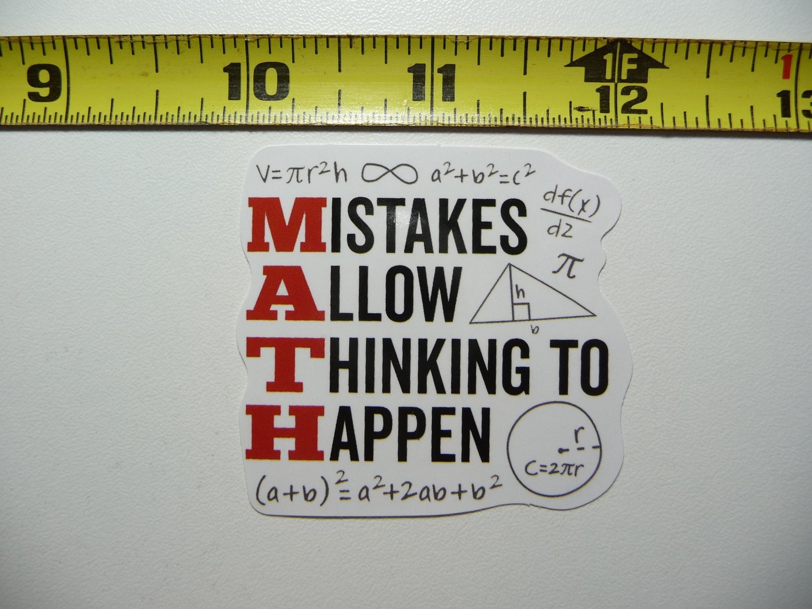 Math Formulas Motto Sticker Decal for School Teachers & Professors