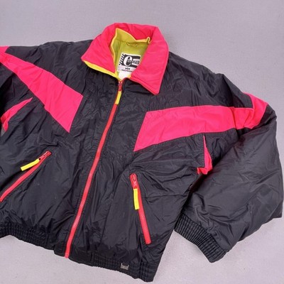 Vintage Helly Hansen Europa Jacket Mens Large Neon Ski Puffer Colorblock 80s