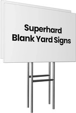 2 Pack White Blank Yard Signs with Metal Stakes, Waterproof Corrugated Plastic S