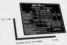 ADESIVO FLUIDI vano motore ALFA ROMEO 75 TURBO / TURBO AMERICA / MILANO | 17x13