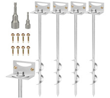 24'' Mobile Home Anchors, Set of 4 Ground Anchors Screw in W/Bracket  Drill Bit