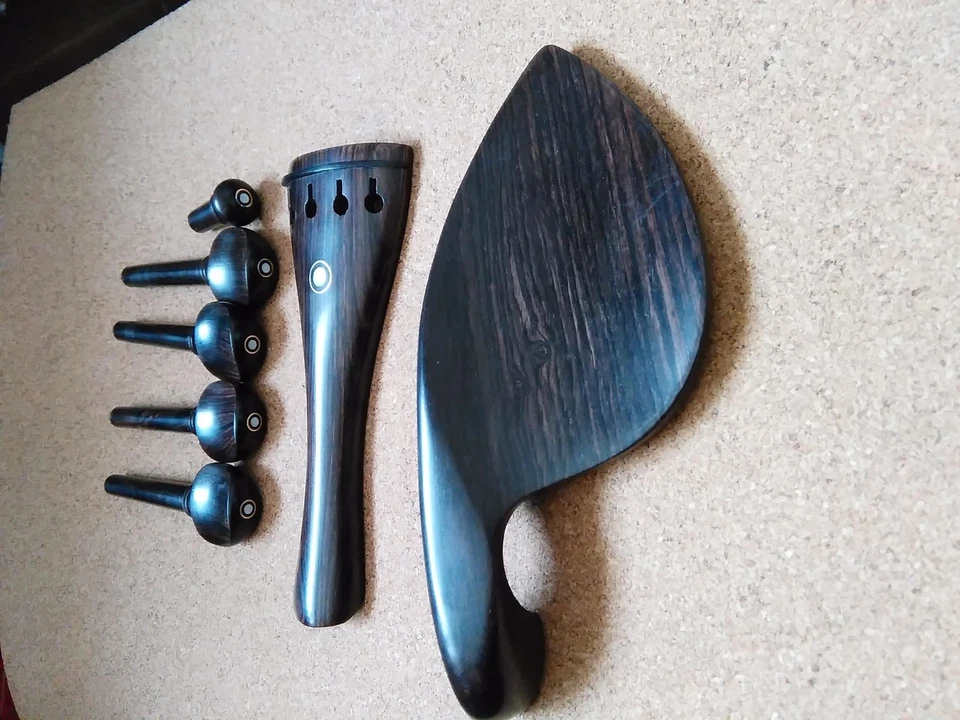 ! Set Ebony VIOLA Parts Including The Chin Rest Pegs Tailpiece for 15 To 16 Inch - Image 3 of 4