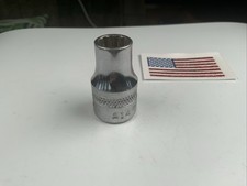 BONNEY A14, 7/16in. 1/2 Drive 12pt Socket, Knurled, USA