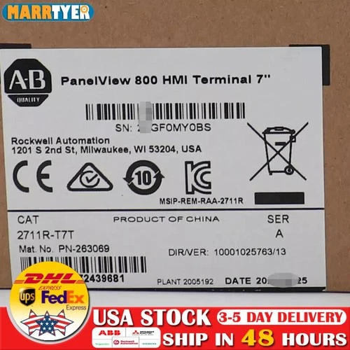 Nuovo Allen-Bradley 2711R-T7T PANELVIEW 800 7 POLLICI TERMINALE HMI DHL VIP - Foto 1 di 2
