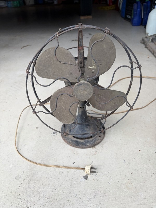 Century Brand Antique Electric Brass Blade Fan, Barn Find Patent, December 1914