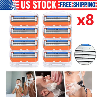 8PCS Shaving Razor Blades Refills Compatible for GiIIette Fusion 5 Proglide