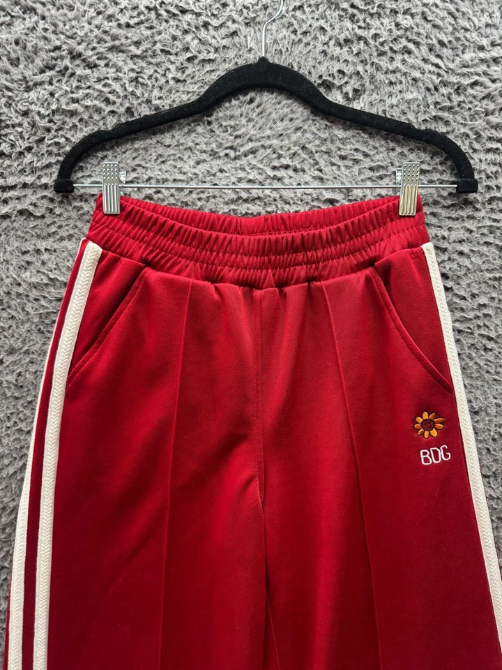 Pantalones deportivos Bdg Urban Outfitters a rayas de pierna ancha rojos para mujer talla S-P Foto 3 de 4