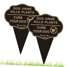 Dog Urine Kills Plants Sign Curb Your Dog Sign 2 2-Pack CURB Your Dog