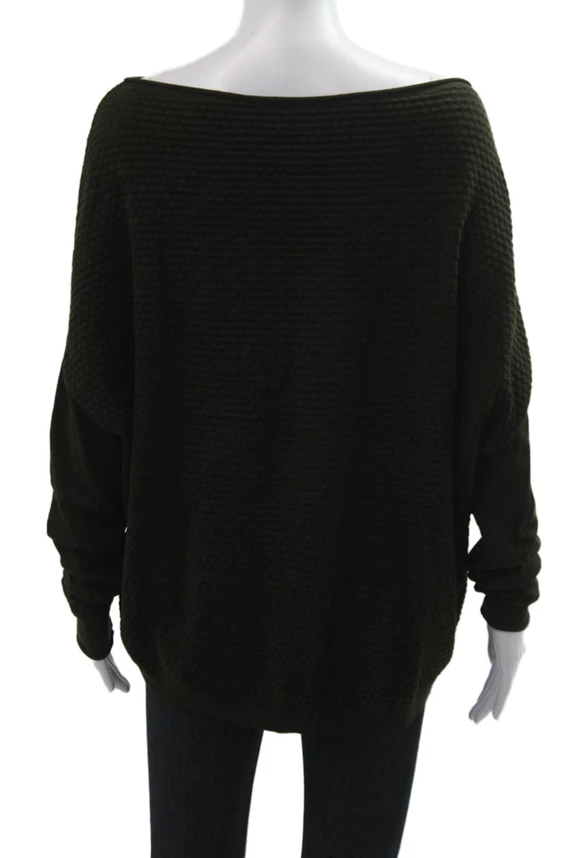 Сара Пачини унисекс пуловер свитер зеленый длинным рукавом армия твердого размера один размер - Изображение 3 из 4