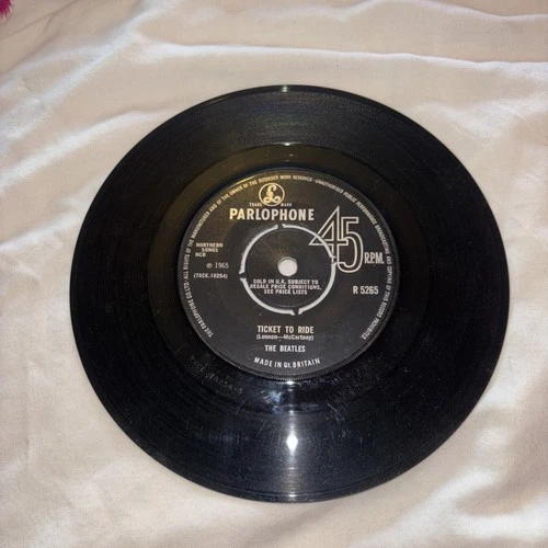 THE BEATLES TICKET TO RIDE 1965 7 INCH VINYL SINGLE 1ST PRESSING