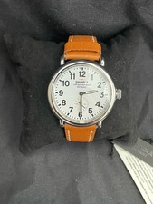 Men  s Shinola Runwell Argonite 1069 Cream Dial Brown Strap Quartz Watch 47mm NWT