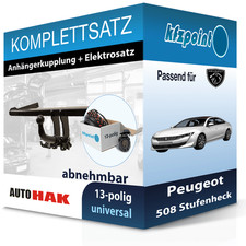 Für Peugeot 508 Stufenheck 10- AUTO HAK Anhängerkupplung abnehmbar + 13polig neu